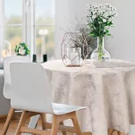 Obrus fi 170 INES 6 jasny srebrny w subtelne różyczki ze srebrną nicią z kolecji Diva Line - 3