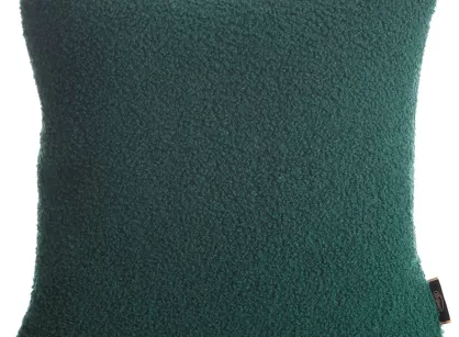 Poszewka dekoracyjna 45x45 BUKLA ciemna zieleń jednokolorowa wzór baranka