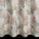 Zasłona na przelotkach 140x250 DEMI naturalna z rudym wzorem kwiatów hortensji z domieszką lnu - 6