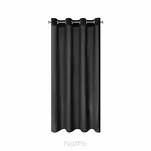 Zasłona na przelotkach 140x175 RITA jednokolorowa czarna z miękkiej tkaniny - 7