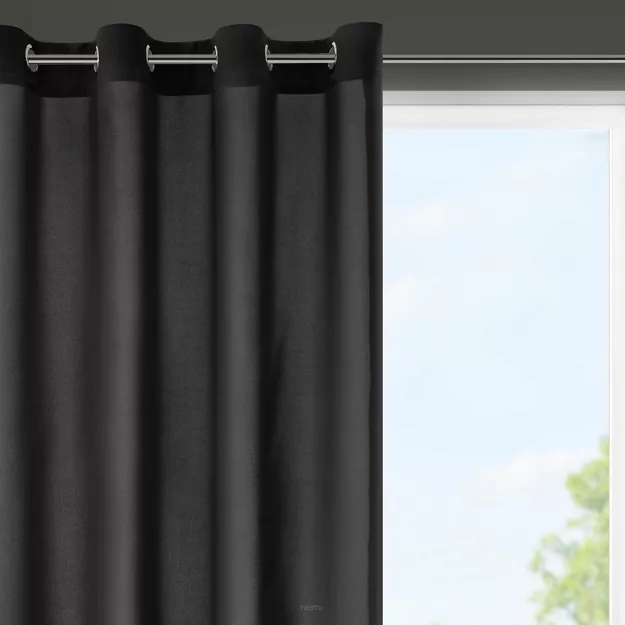Zasłona na przelotkach 140x175 RITA jednokolorowa czarna z miękkiej tkaniny