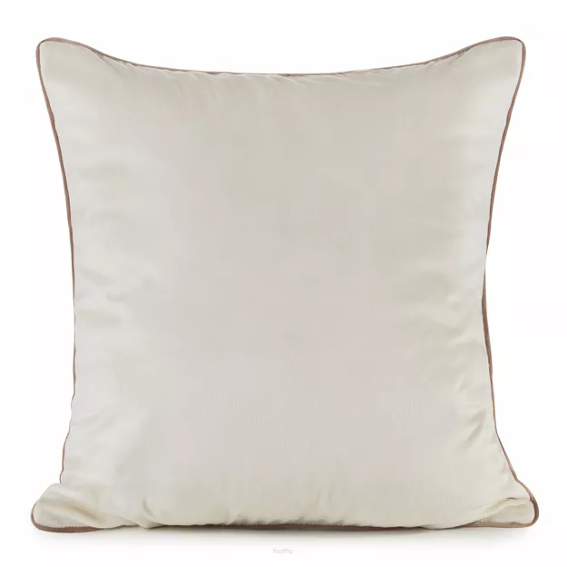 Poszewka welwetowa 45x45 GAJA 2 jednokolorowa kremowa obszyta lamówką