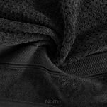 Ręcznik 90x150 JESSI czarny z fakturą krateczki i gładką welurową bordiurą - 3
