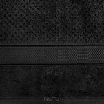 Ręcznik 90x150 JESSI czarny z fakturą krateczki i gładką welurową bordiurą - 2