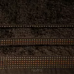Ręcznik bawełniany 30x50 POLA brązowy z kolorową bordiurą zakończoną stebnowaniem - 4