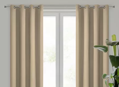 Zasłona na przelotkach 140x250 NERISA zaciemniająca beżowa jednokolorowa