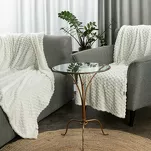 Koc 130x160 CINDY 6 biały puszysty w drobny wzór Design 91 - 6