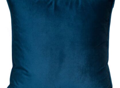 Poszewka welwetowa 45x45 SIBEL jednokolorowa Pierre Cardin ciemny niebieski zdobiona lamówką