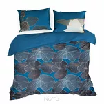 Pościel z makosatyny 160x200 LOTOS 2 granatowa z motywem liści i kwiatów lotosu Limited Collection - 6