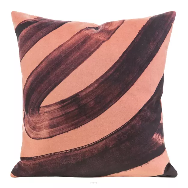 Poszewka welwetowa 45x45 VAS różowa czarna z abstrakcyjnym nadrukiem