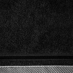 Ręcznik 50x90 ABBIE czarny z żakardową błyszczącą bordiurą w pasy z delikatną krateczką 500 g/m2 - 2
