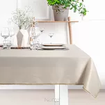 Obrus 140x220 LACE kremowy wykończony szampańską koronką - 5