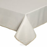 Obrus 140x220 LACE kremowy wykończony szampańską koronką - 4