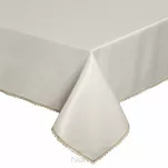 Obrus 140x220 LACE kremowy wykończony szampańską koronką - 5
