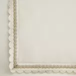 Obrus 140x220 LACE kremowy wykończony szampańską koronką - 4
