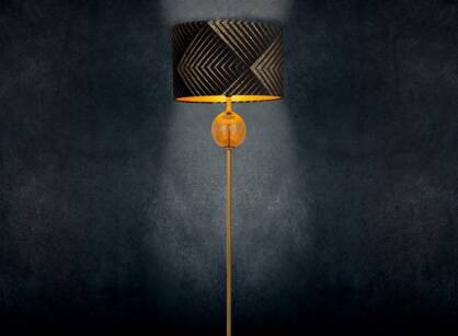 Lampa stojąca 46x165 VICTORIA 2 czarna z welwetowym abażurem Limited Collection