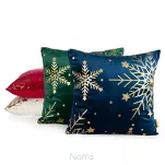 Poszewka świąteczna 45x45 238C welwetowa zielona z motywem szampańskiej śnieżynki - 5