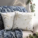 Poszewka świąteczna 45x45 238C welwetowa zielona z motywem szampańskiej śnieżynki - 3