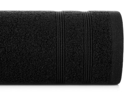 Ręcznik bawełniany 50x90 ALINE czarny z wypukłą tkaną bordiurą