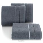 Ręcznik 30x50 SUZI popielaty z kontrastującą stebnowaną bordiurą w delikatne paseczki 500 g/m2 - 4