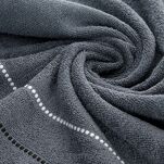 Ręcznik 30x50 SUZI popielaty z kontrastującą stebnowaną bordiurą w delikatne paseczki 500 g/m2 - 3