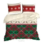 Pościel świąteczna 160x200 AUSTIN czerwono zielona wzór kraty z bawełny renforce - 4