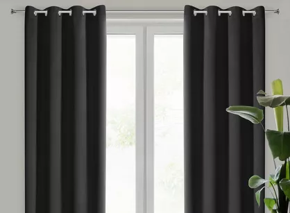 Zasłona na przelotkach 135x250 PARISA zaciemniająca czarna jednokolorowa Design 91