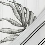 Pościel z makosatyny 220x200 PALOMA biała czarna wzór egzotycznych liści dwustronna Premium - 8