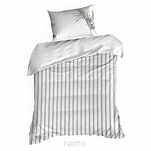 Pościel z makosatyny 220x200 PALOMA biała czarna wzór egzotycznych liści dwustronna Premium - 5