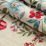 Bieżnik gobelinowy 40x100 1413 naturalny z nadrukiem kolorowych kwiatów - 3