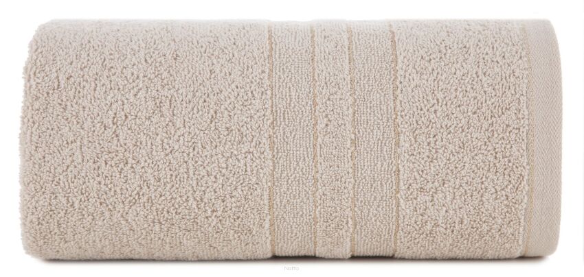 Ręcznik bawełniany 30x50 GALA beżowy zdobiony bordiurą z błyszczącą nicią
