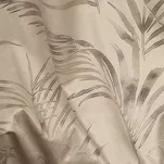 Zasłona na przelotkach 135x270 DEBRA welwetowa beżowa z szampańskim nadrukiem efektownych liści - 3