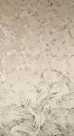 Zasłona na przelotkach 135x270 DEBRA welwetowa beżowa z szampańskim nadrukiem efektownych liści - 2
