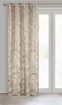 Zasłona na przelotkach 135x270 DEBRA welwetowa beżowa z szampańskim nadrukiem efektownych liści - 5