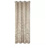 Zasłona na przelotkach 135x270 DEBRA welwetowa beżowa z szampańskim nadrukiem efektownych liści - 10