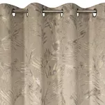 Zasłona na przelotkach 135x270 DEBRA welwetowa beżowa z szampańskim nadrukiem efektownych liści - 4