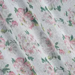 Zasłona na przelotkach 140x250 EMI biała o strukturze płótna z nadrukiem kwiatów ogrodowych - 7