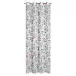 Zasłona na przelotkach 140x250 EMI biała o strukturze płótna z nadrukiem kwiatów ogrodowych - 15