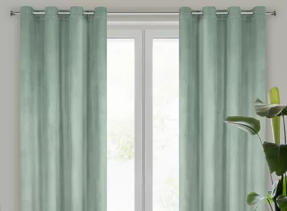 Zasłona gotowa na przelotkach 140x250 ROSA welwetowa jasna mięta Design 91