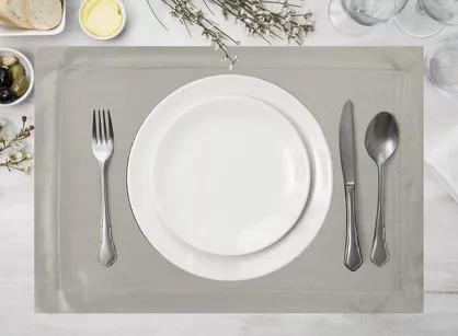 Serwetka welwetowa 30x40 MELINDA srebrna wykończona mankietem 4 szt.