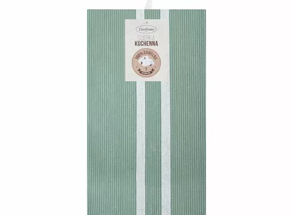 Ścierka kuchenna 50x70 OLIVIA 10 zielona w pasy z bawełny