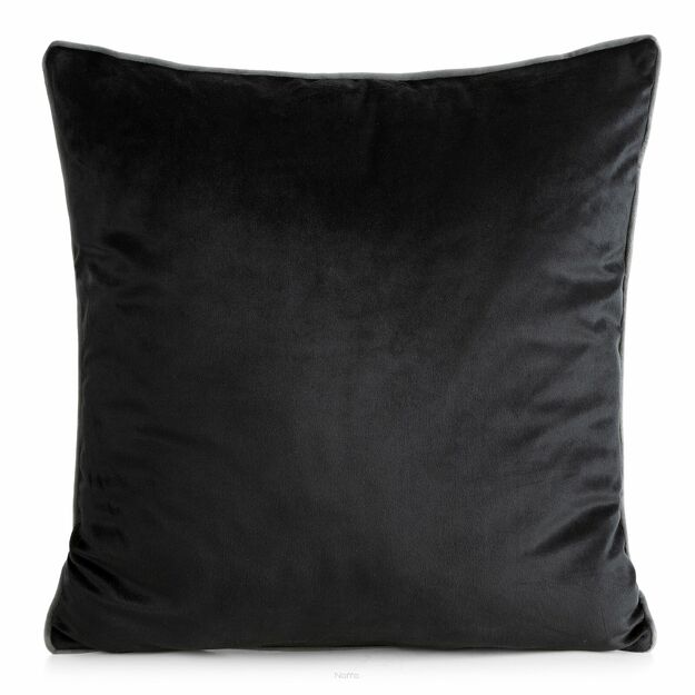 Poszewka welwetowa 45x45 GAJA 2 jednokolorowa czarna obszyta lamówką