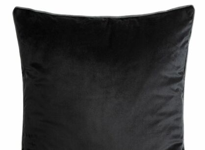 Poszewka welwetowa 45x45 GAJA 2 jednokolorowa czarna obszyta lamówką