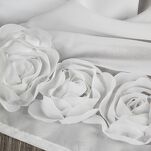 Zazdrostka w tunelu 150x40 ROSES 10 biała Eva Minge z szyfonu z pasem róż 3D - 3