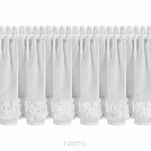 Zazdrostka w tunelu 150x40 ROSES 10 biała Eva Minge z szyfonu z pasem róż 3D - 6