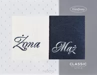 Komplet ręczników 2x70x140 MĄŻ ŻONA białe granatowe - 2