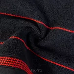 Ręcznik 50x90 MIRA czarny zdobiony bordiurą w pasy 500 g/m2 - 3