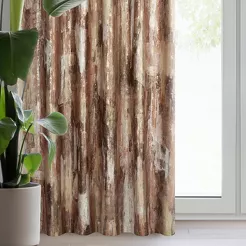 Zasłona gotowa na taśmie 140x270 ELLA welwetowa ceglana z metalicznym nadrukiem