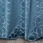 Zasłona na przelotkach 135x250 MANDI welwetowa granatowa ze srebrnym nadrukiem - 8