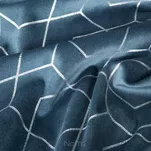 Zasłona na przelotkach 135x250 MANDI welwetowa granatowa ze srebrnym nadrukiem - 3